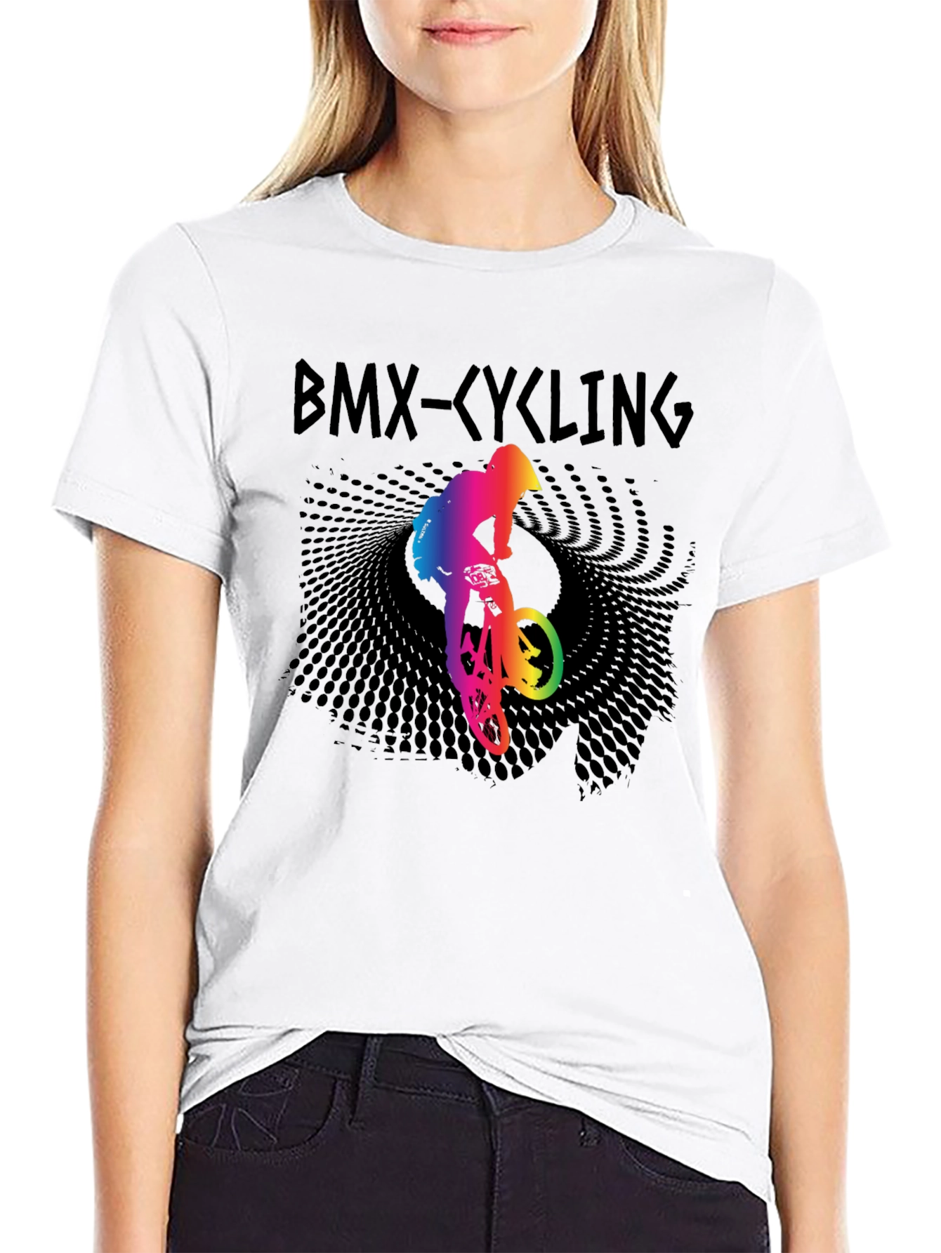 BMX Cycling Rainbow Graphic T-Shirt