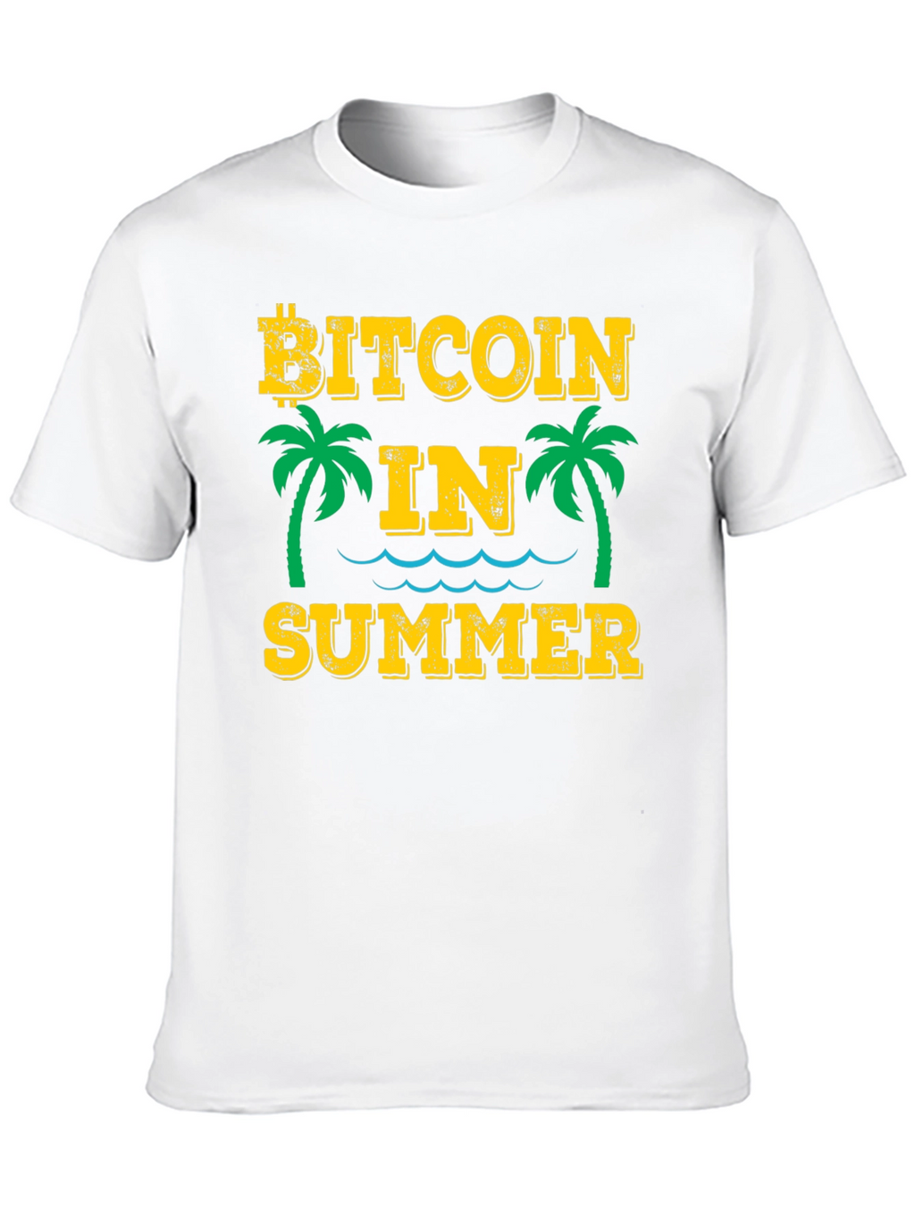 Bitcoin in Summer Black Graphic T-Shirt