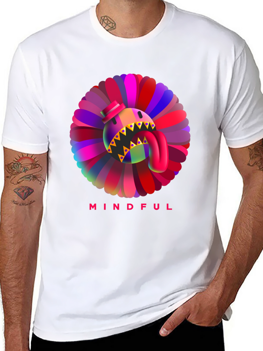 Mindful Monster Graphic Black T-Shirt