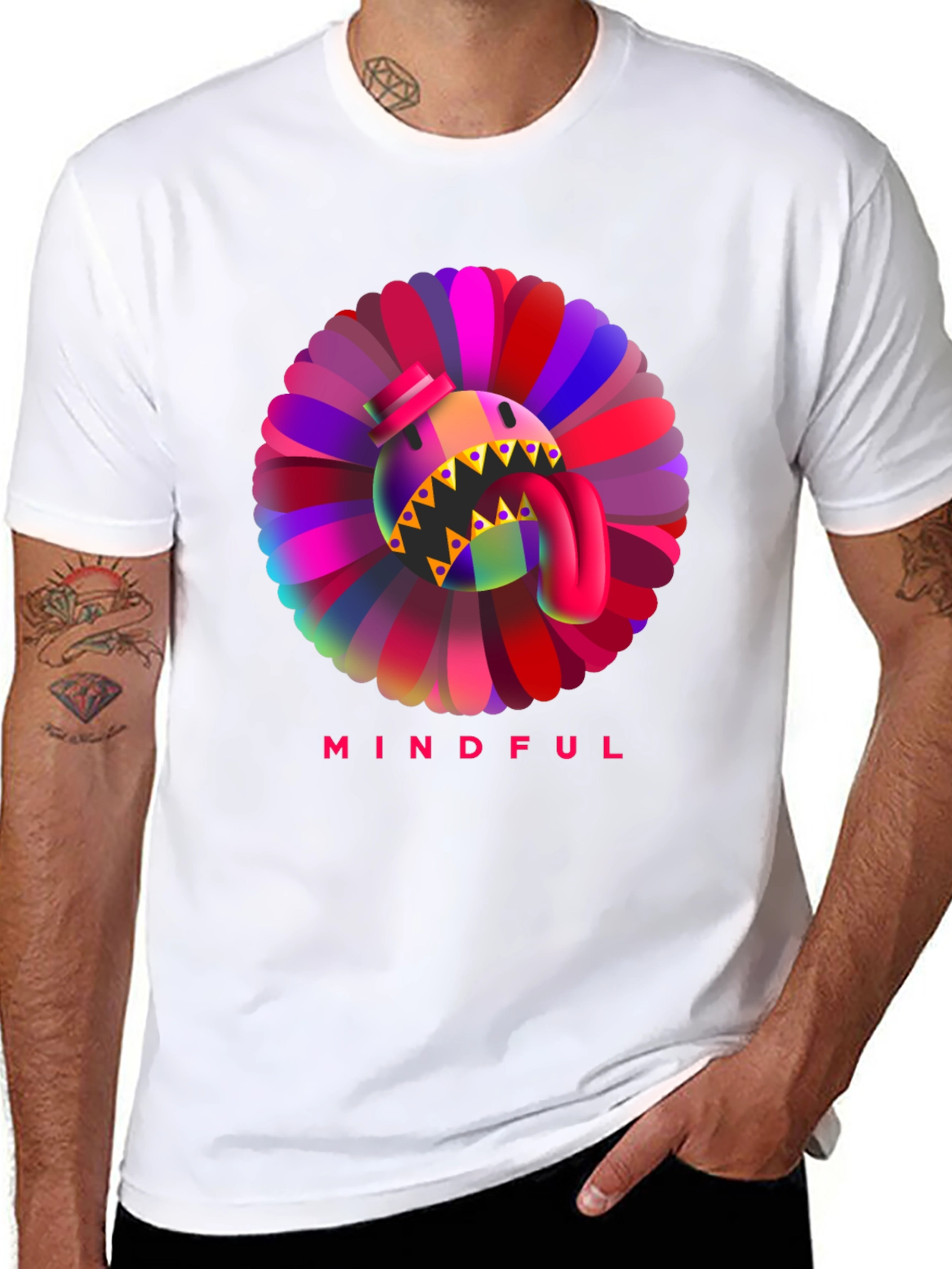 Mindful Monster Graphic Black T-Shirt