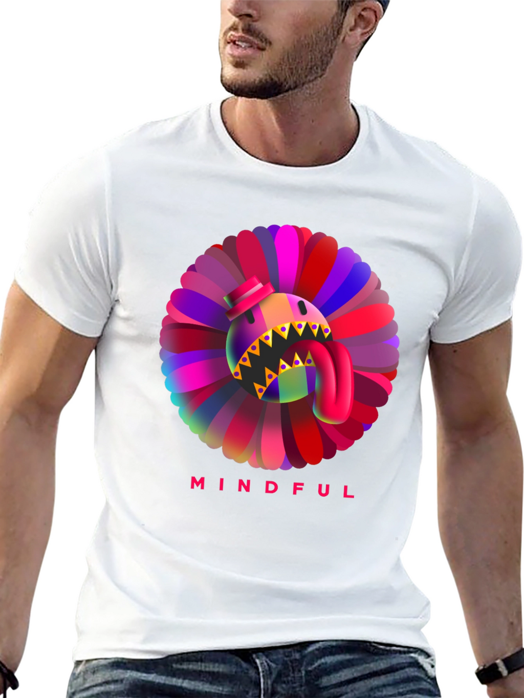 Mindful Monster Graphic Black T-Shirt