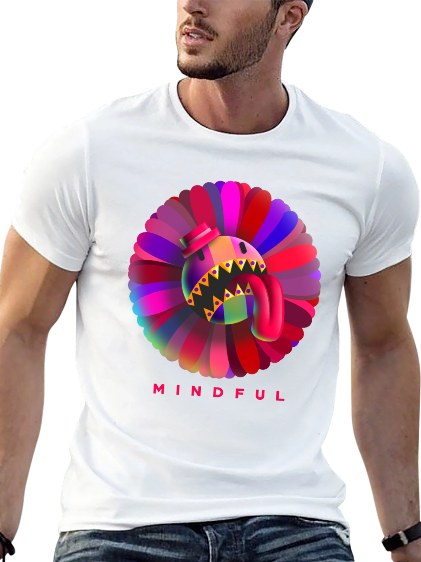 Mindful Monster Graphic Black T-Shirt