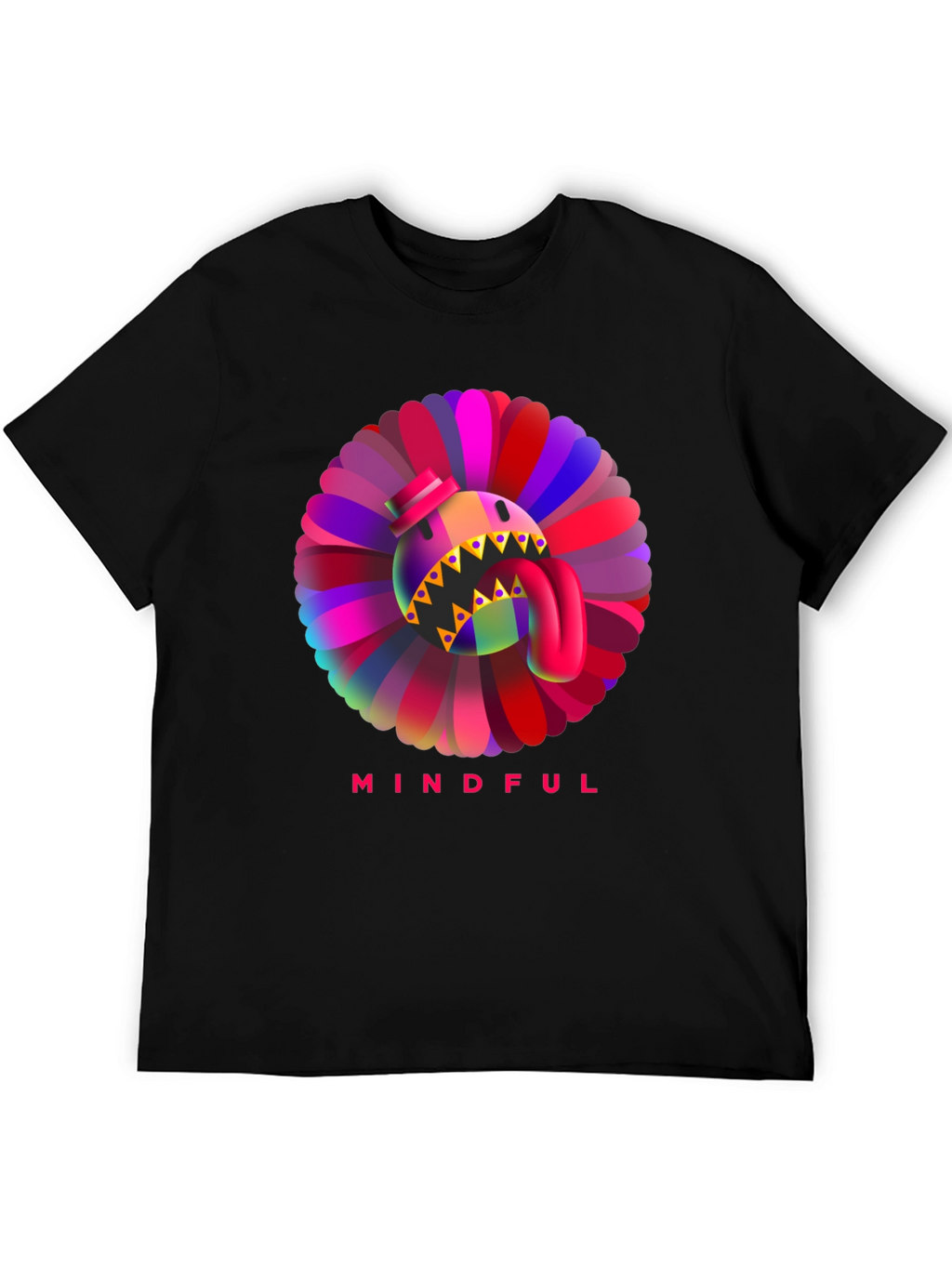 Mindful Monster Graphic Black T-Shirt