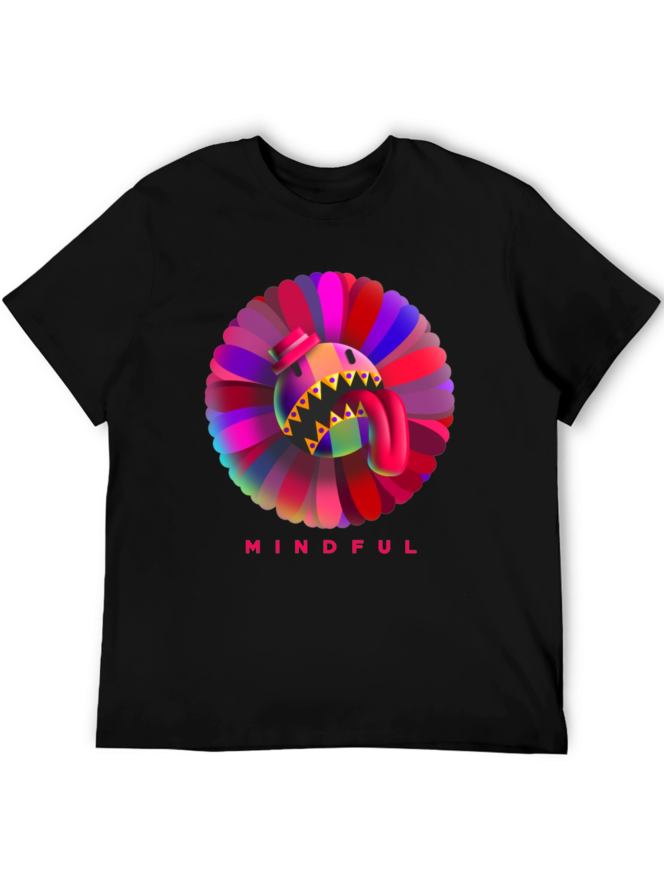 Mindful Monster Graphic Black T-Shirt