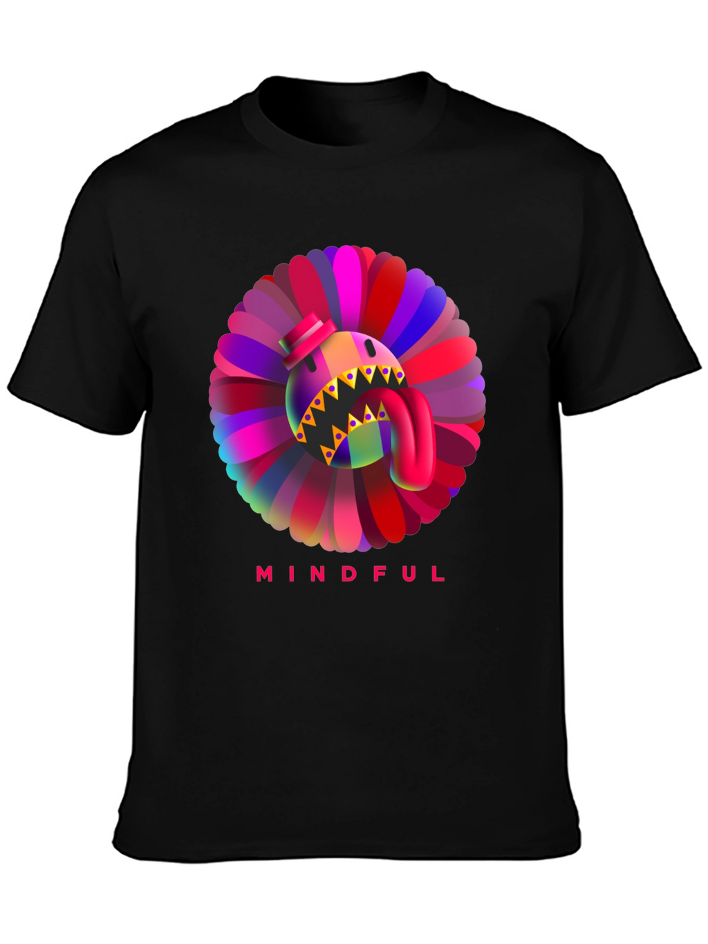 Mindful Monster Graphic Black T-Shirt