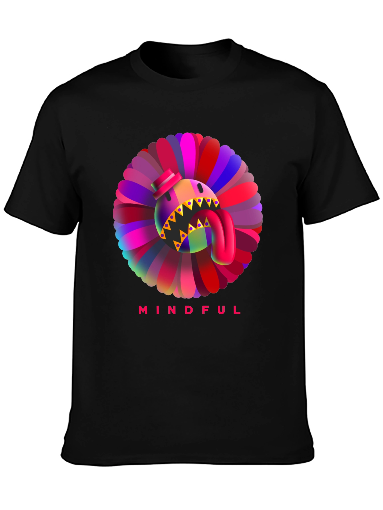 Mindful Monster Graphic Black T-Shirt