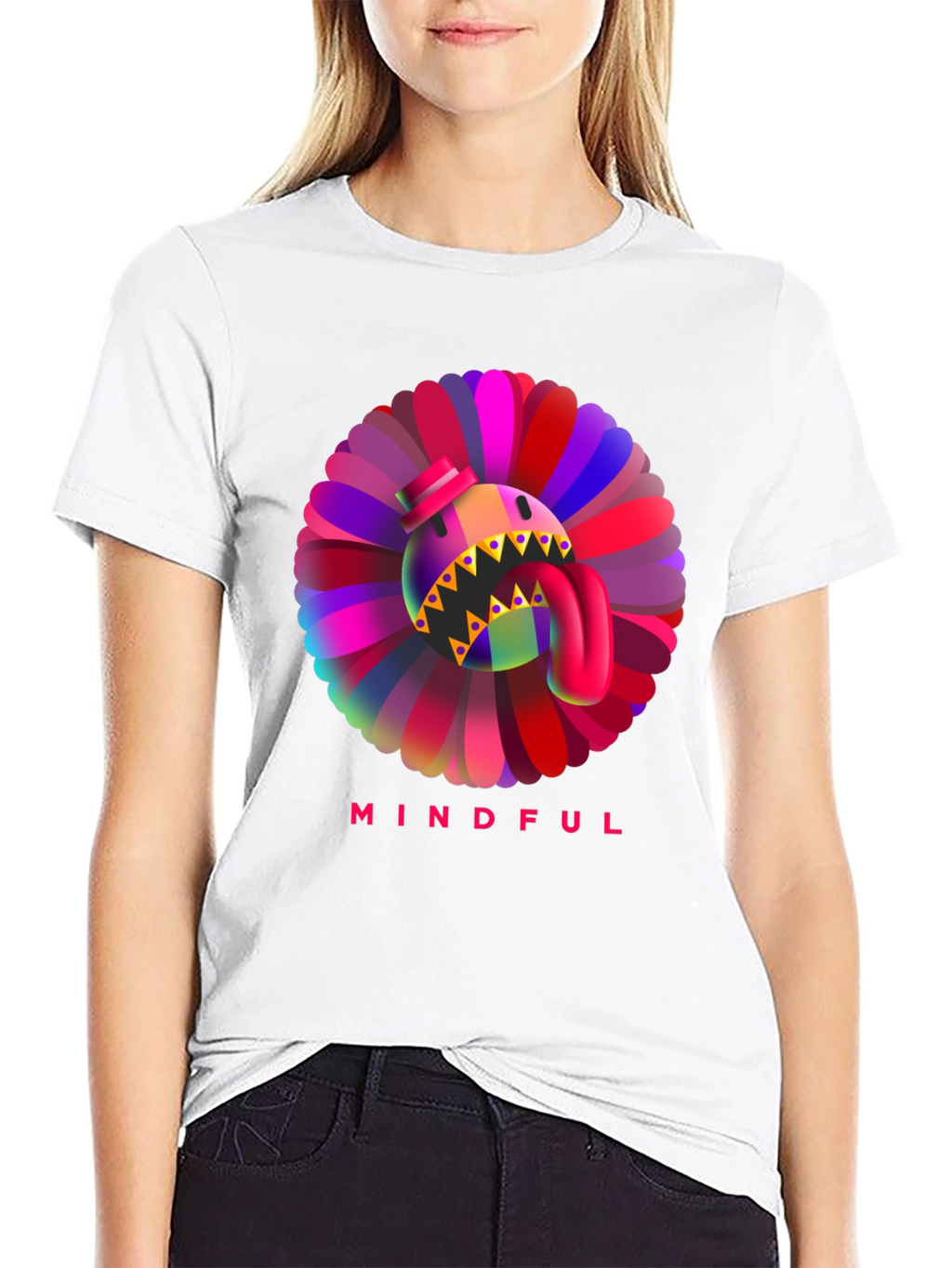 Mindful Monster Graphic Black T-Shirt