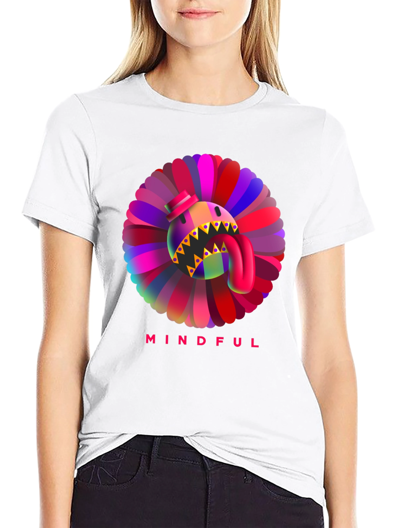Mindful Monster Graphic Black T-Shirt