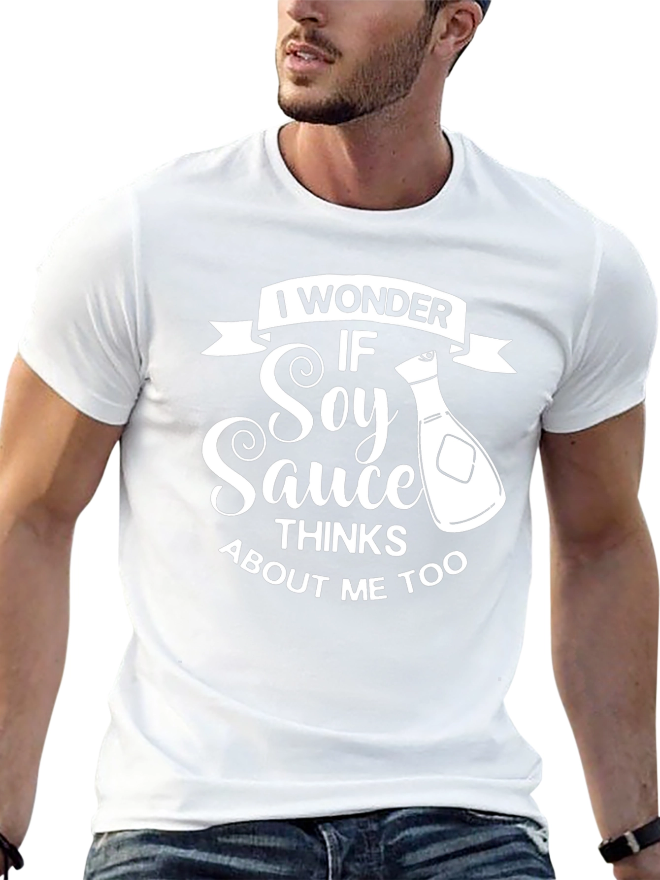 Soy Sauce Thinks About Me Too Black T-Shirt