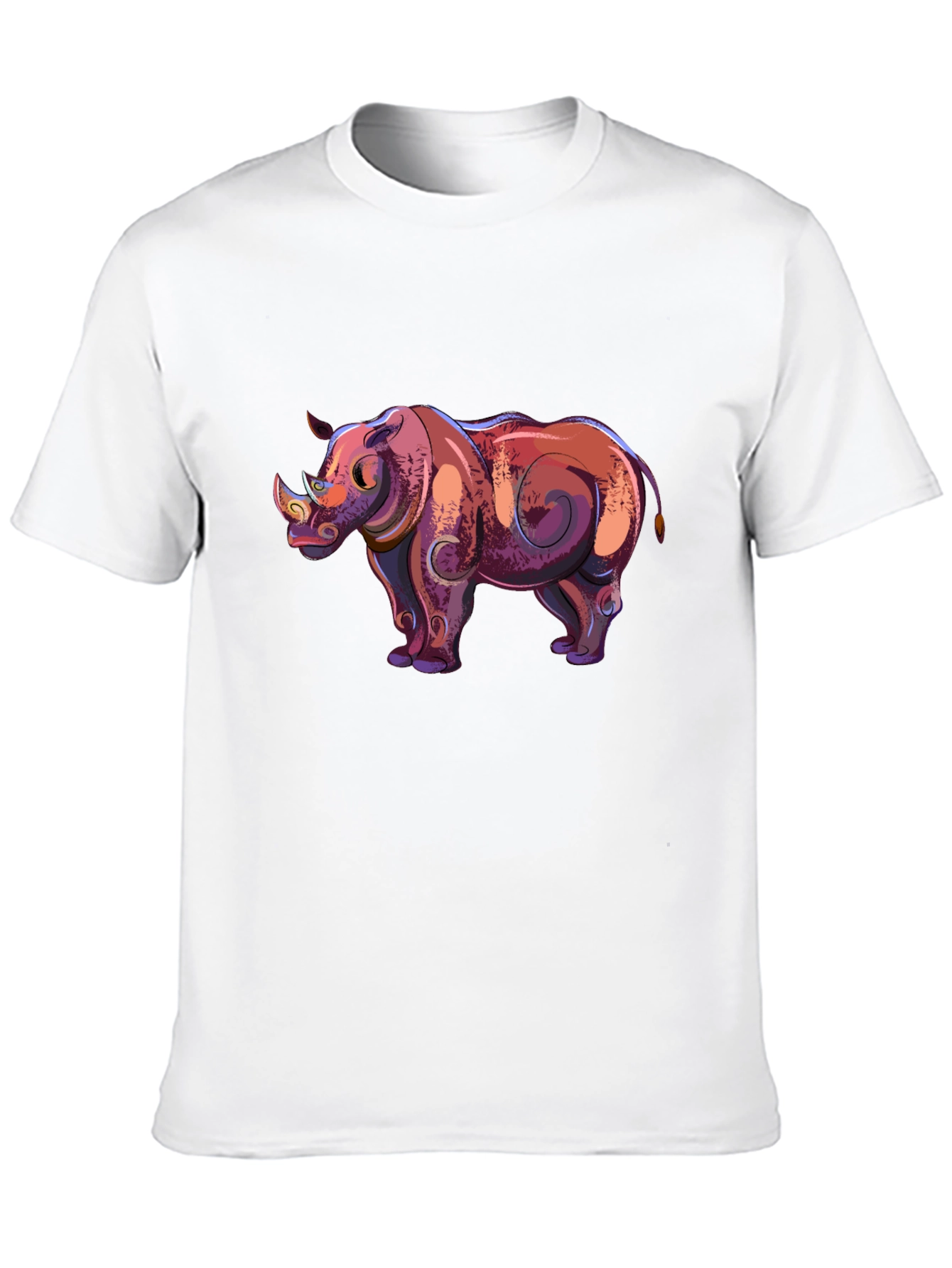 Cool Rhino Graphic Tee - Black Cotton Casual Shirt