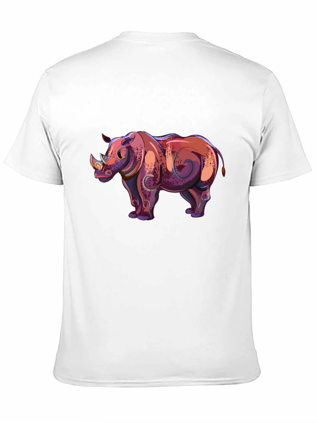 Cool Rhino Graphic Tee - Black Cotton Casual Shirt
