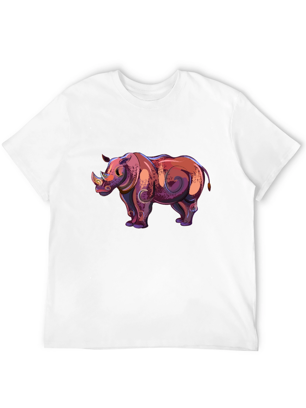 Cool Rhino Graphic Tee - Black Cotton Casual Shirt