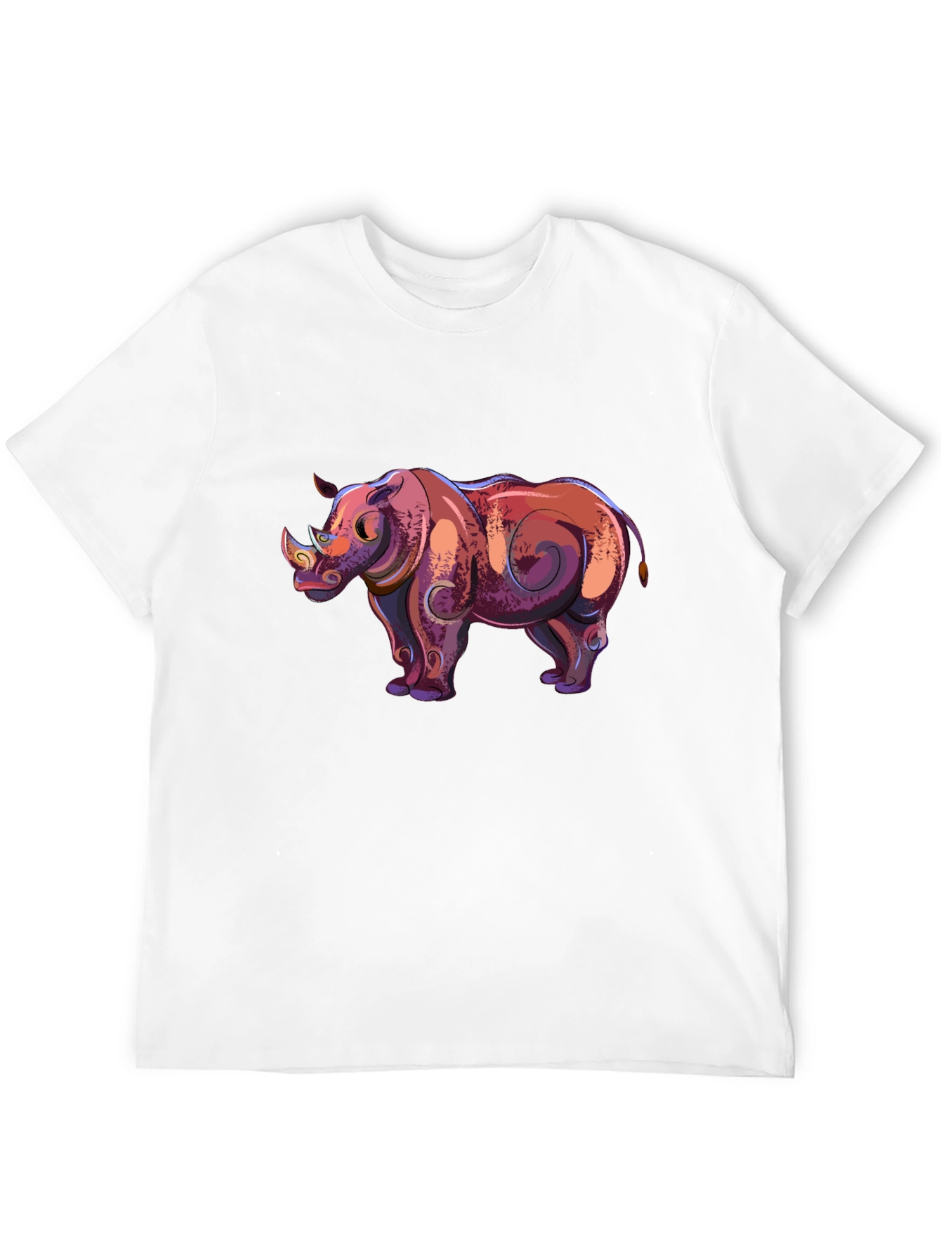 Cool Rhino Graphic Tee - Black Cotton Casual Shirt