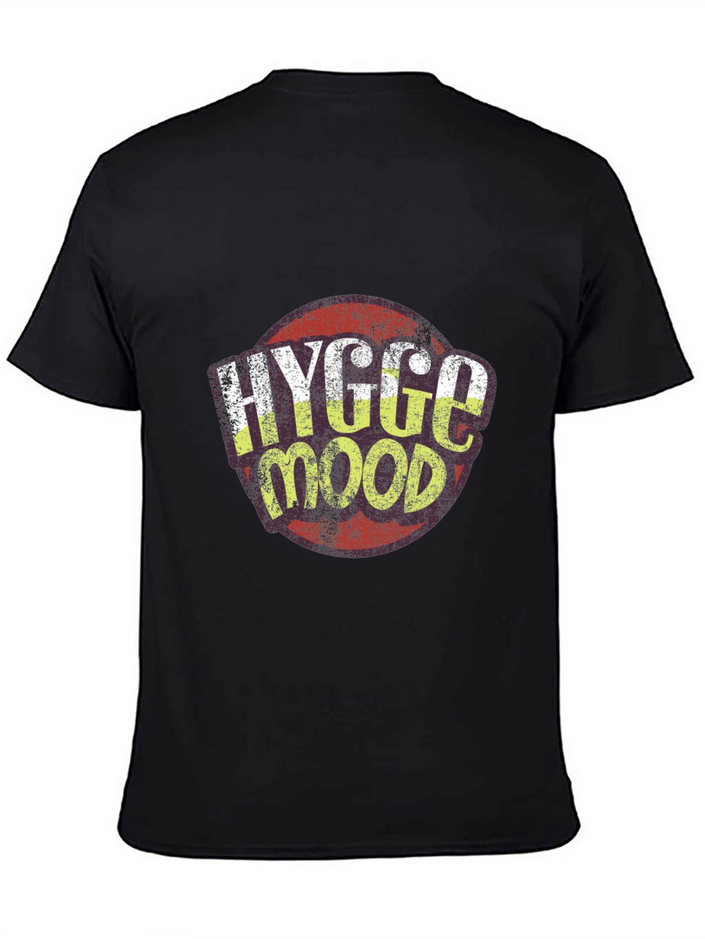 Hygge Mood Graphic Tee - Black Crew Neck Shirt