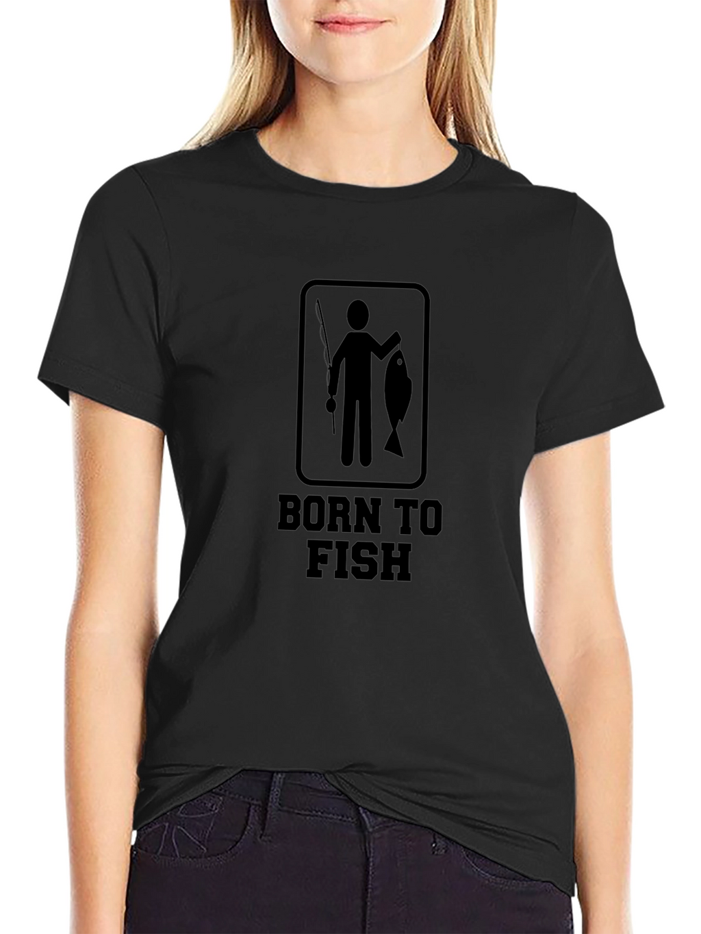 Born to Fish Black Graphic Tee