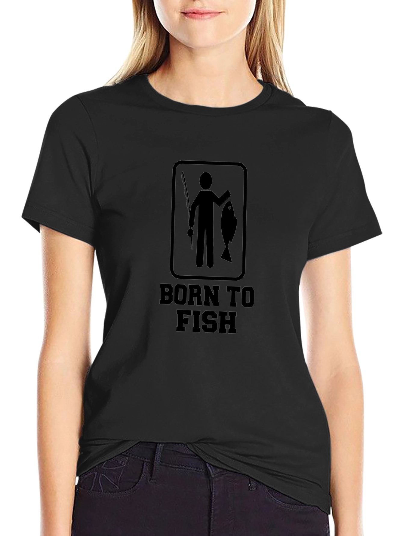 Born to Fish Black Graphic Tee