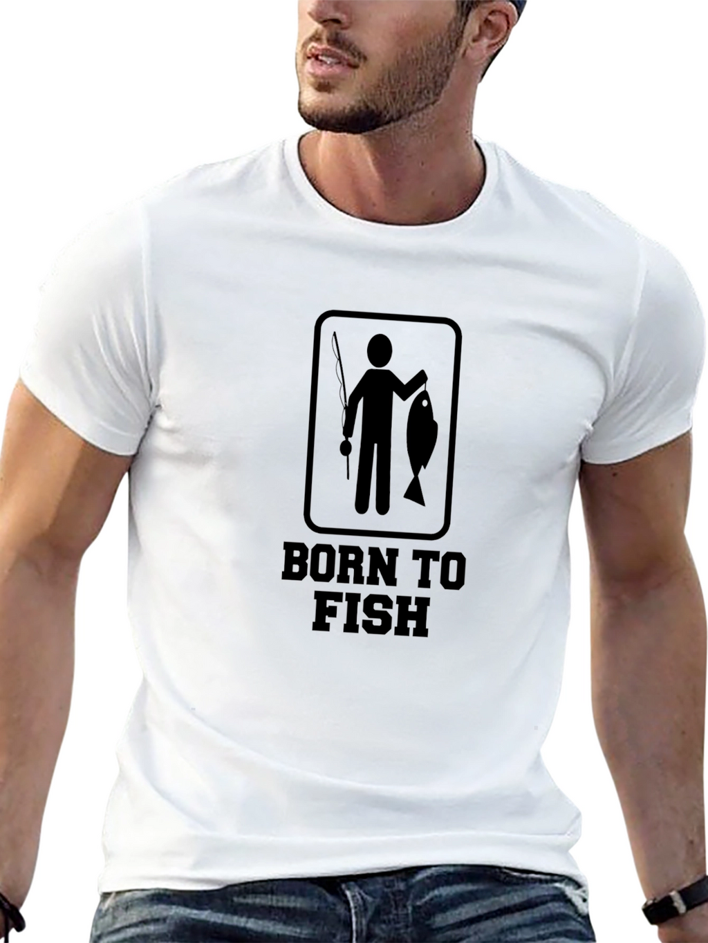 Born to Fish Black Graphic Tee