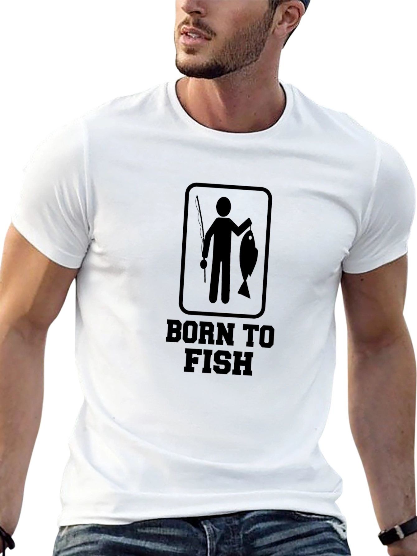 Born to Fish Black Graphic Tee