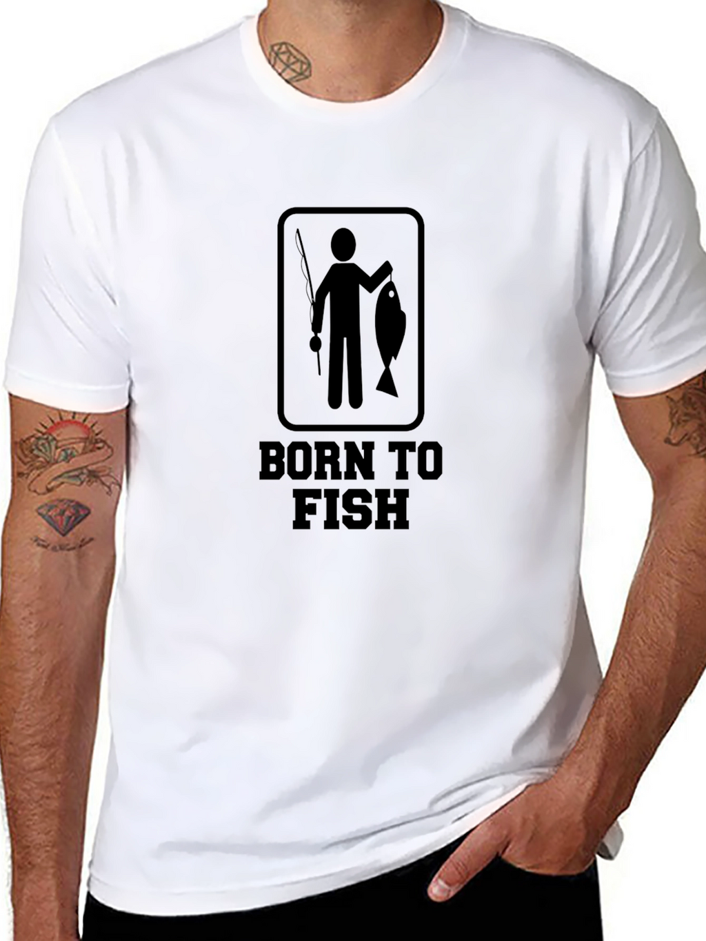 Born to Fish Black Graphic Tee