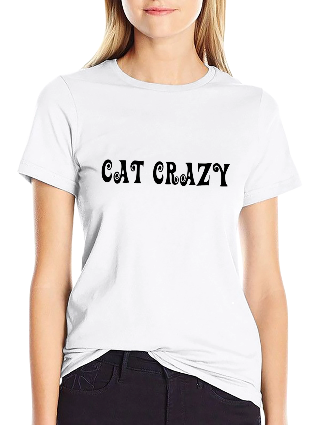 Cat Crazy Black Graphic Tee