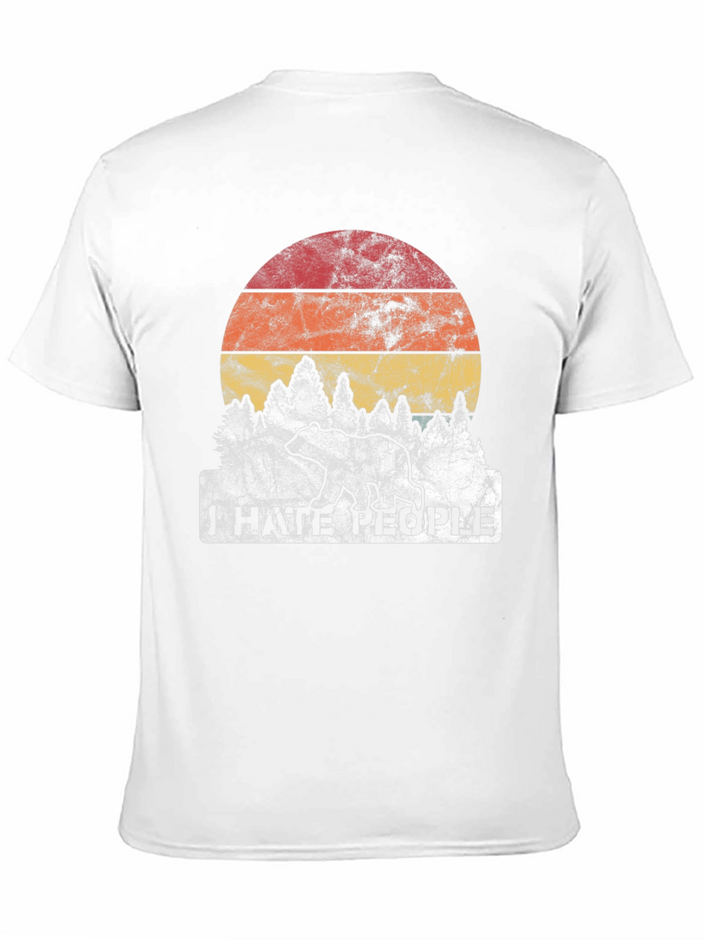 I Hate People Bear Sunset Graphic Tee