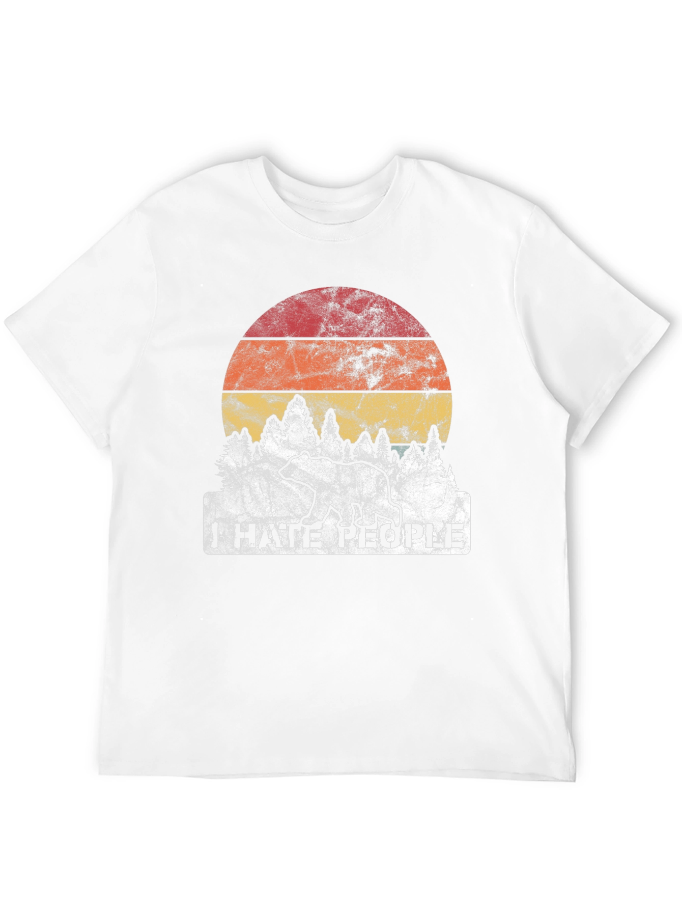 I Hate People Bear Sunset Graphic Tee
