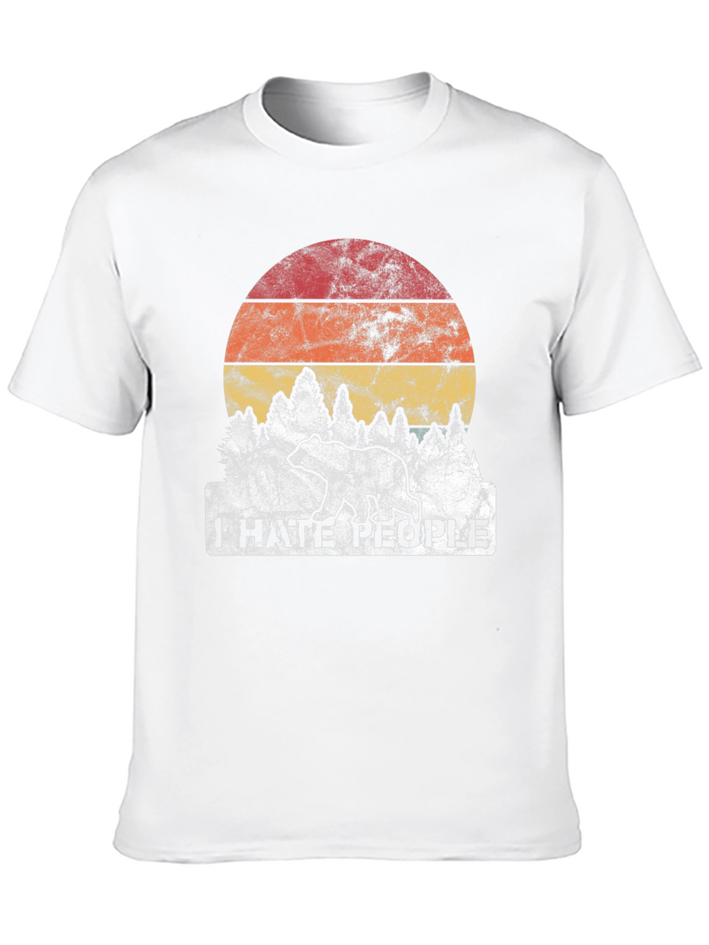 I Hate People Bear Sunset Graphic Tee