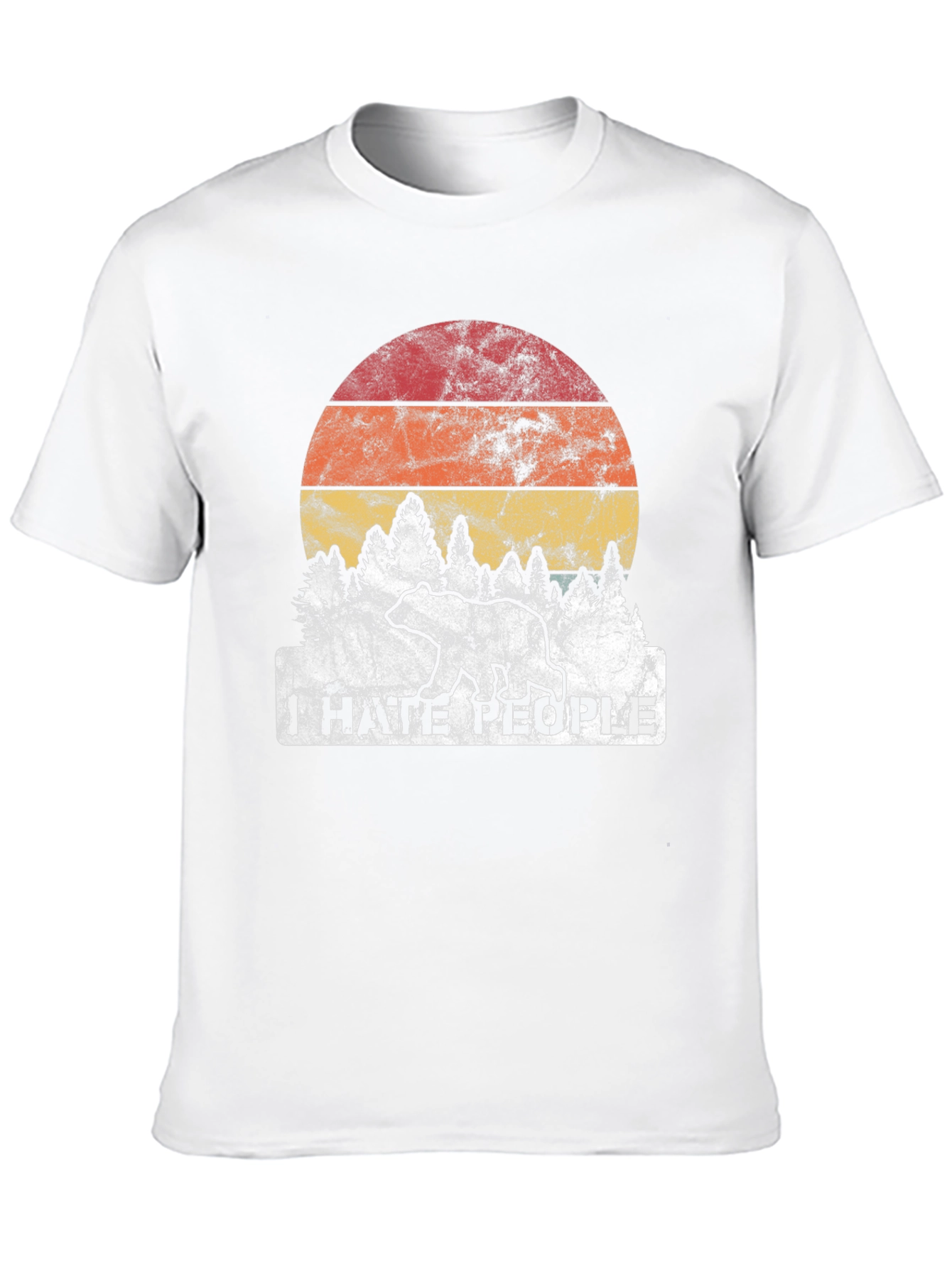 I Hate People Bear Sunset Graphic Tee