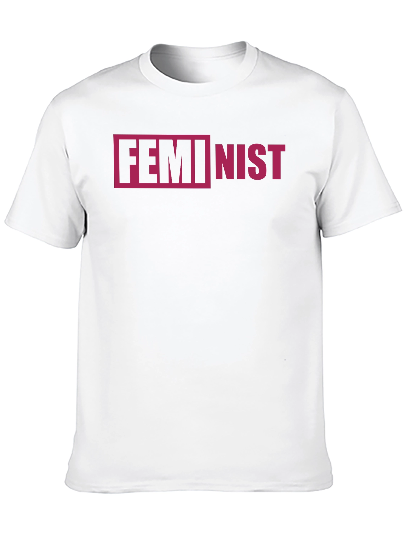Feminist Graphic Tee - Black Crew Neck Cotton Blend Shirt