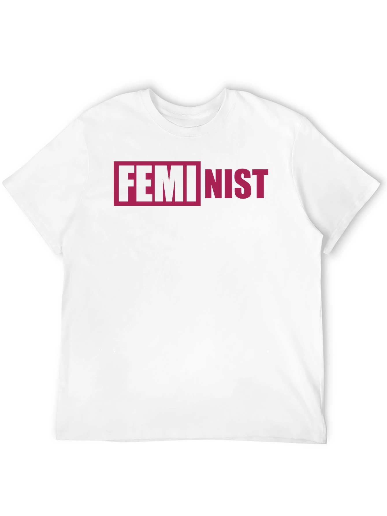 Feminist Graphic Tee - Black Crew Neck Cotton Blend Shirt