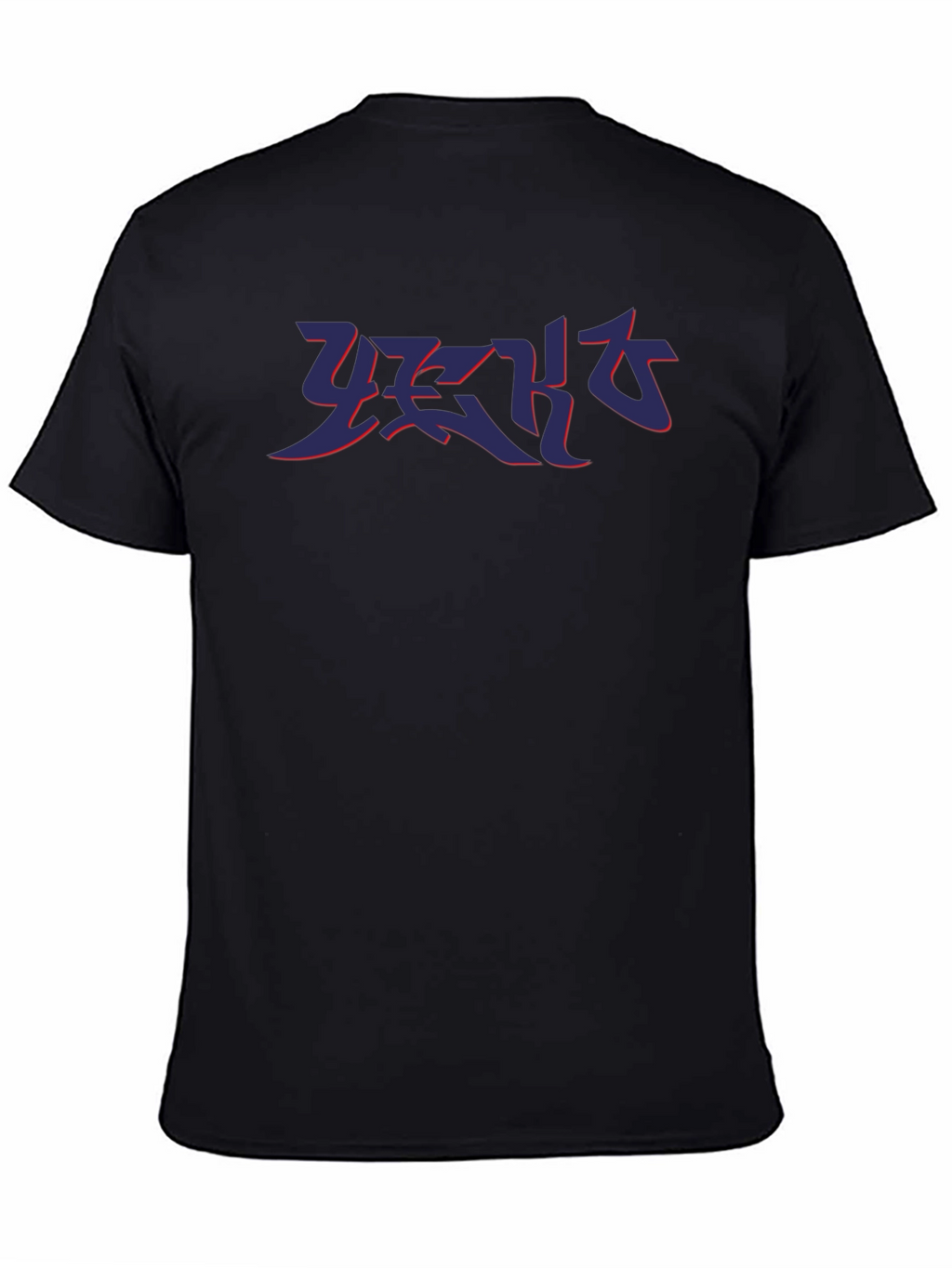 Black T-Shirt with Abstract Graphic Print