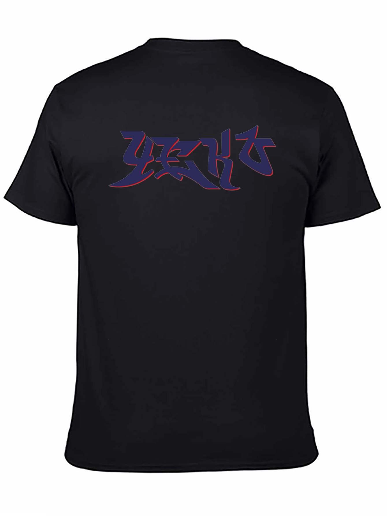 Black T-Shirt with Abstract Graphic Print