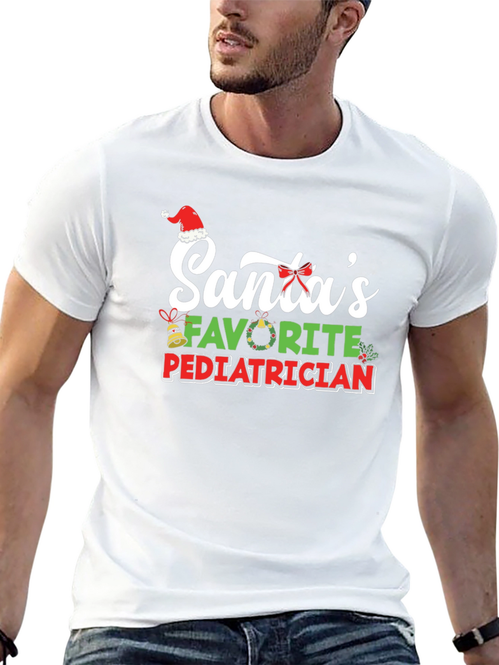 Santas Favorite Pediatrician Christmas T-Shirt
