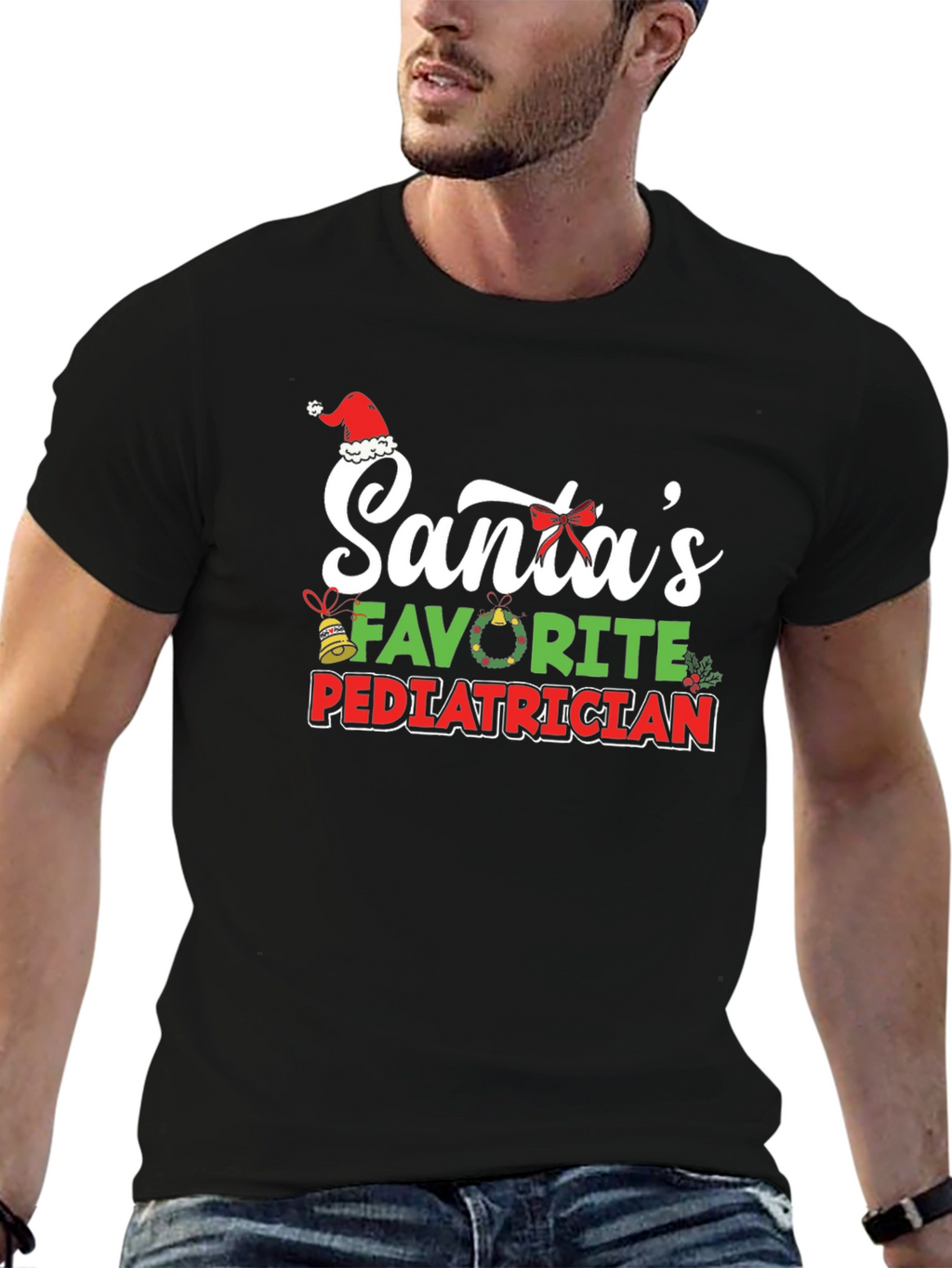 Santas Favorite Pediatrician Christmas T-Shirt