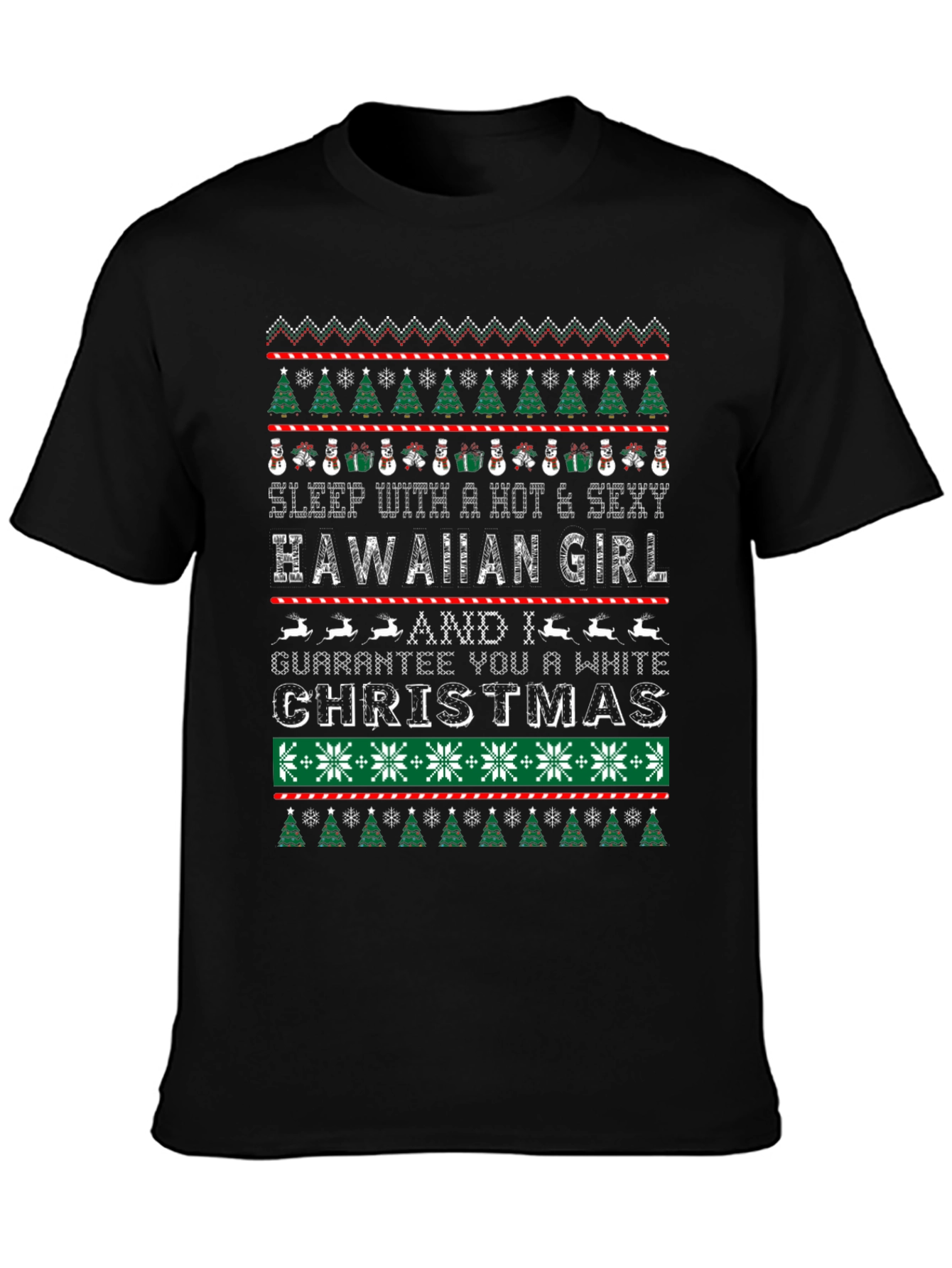 Hawaiian Girl Christmas Graphic Tee