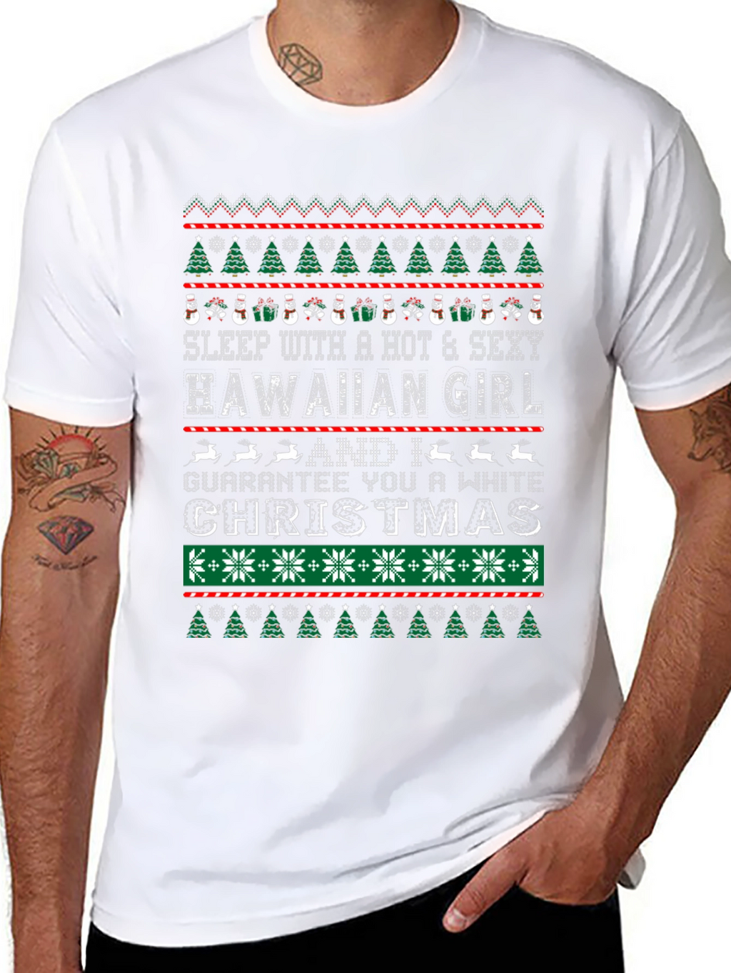 Hawaiian Girl Christmas Graphic Tee