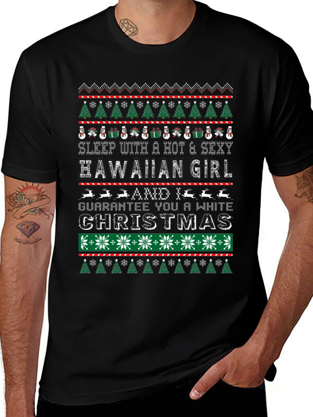 Hawaiian Girl Christmas Graphic Tee