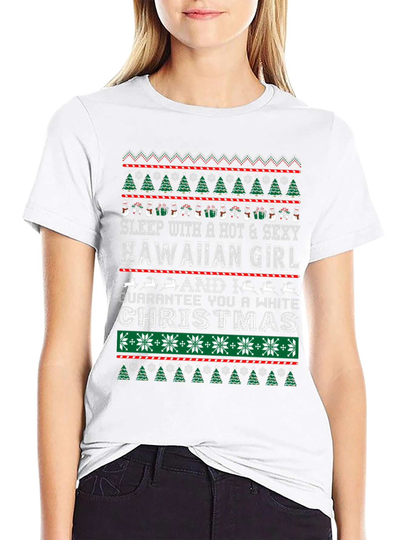 Hawaiian Girl Christmas Graphic Tee