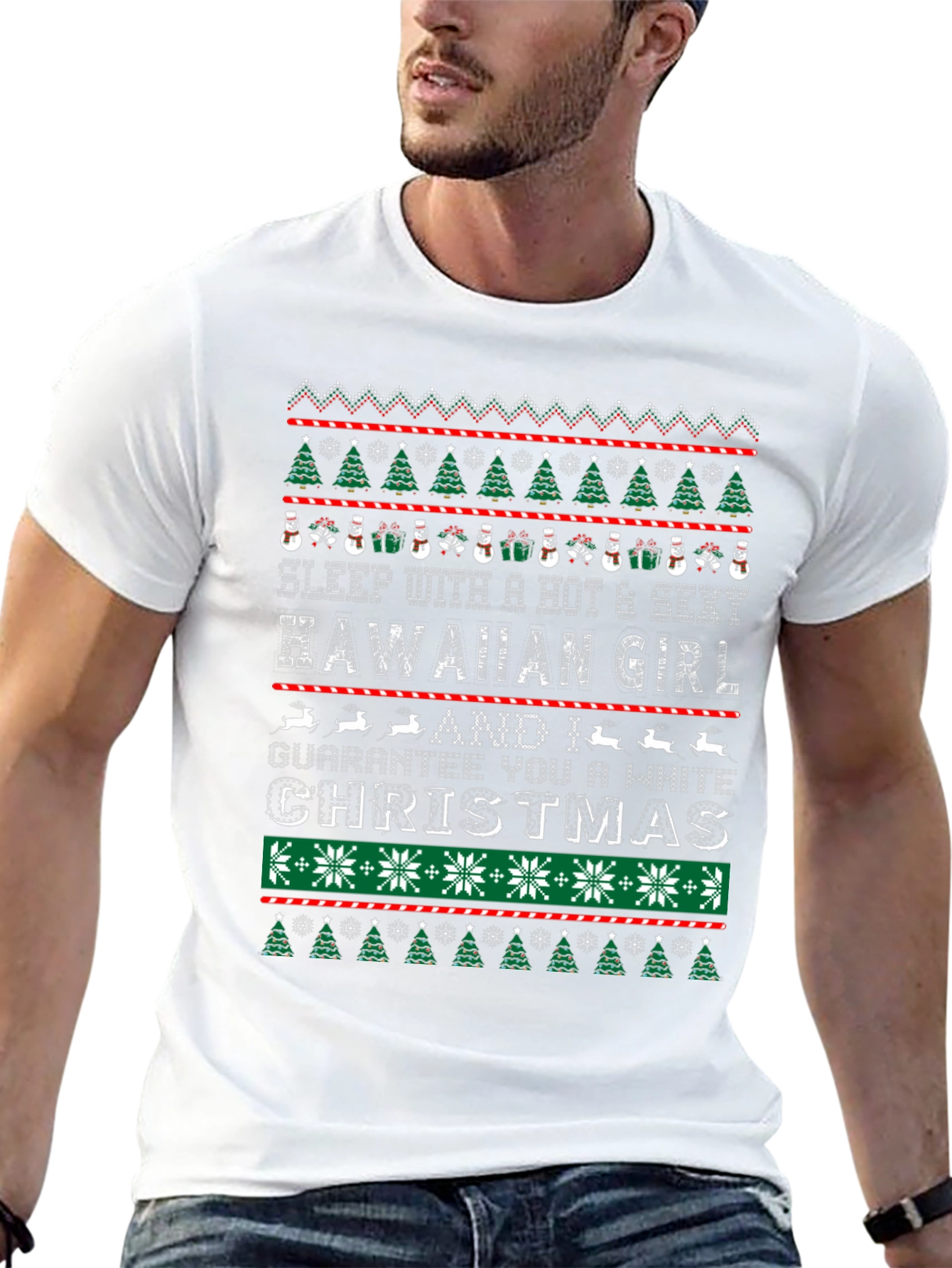 Hawaiian Girl Christmas Graphic Tee