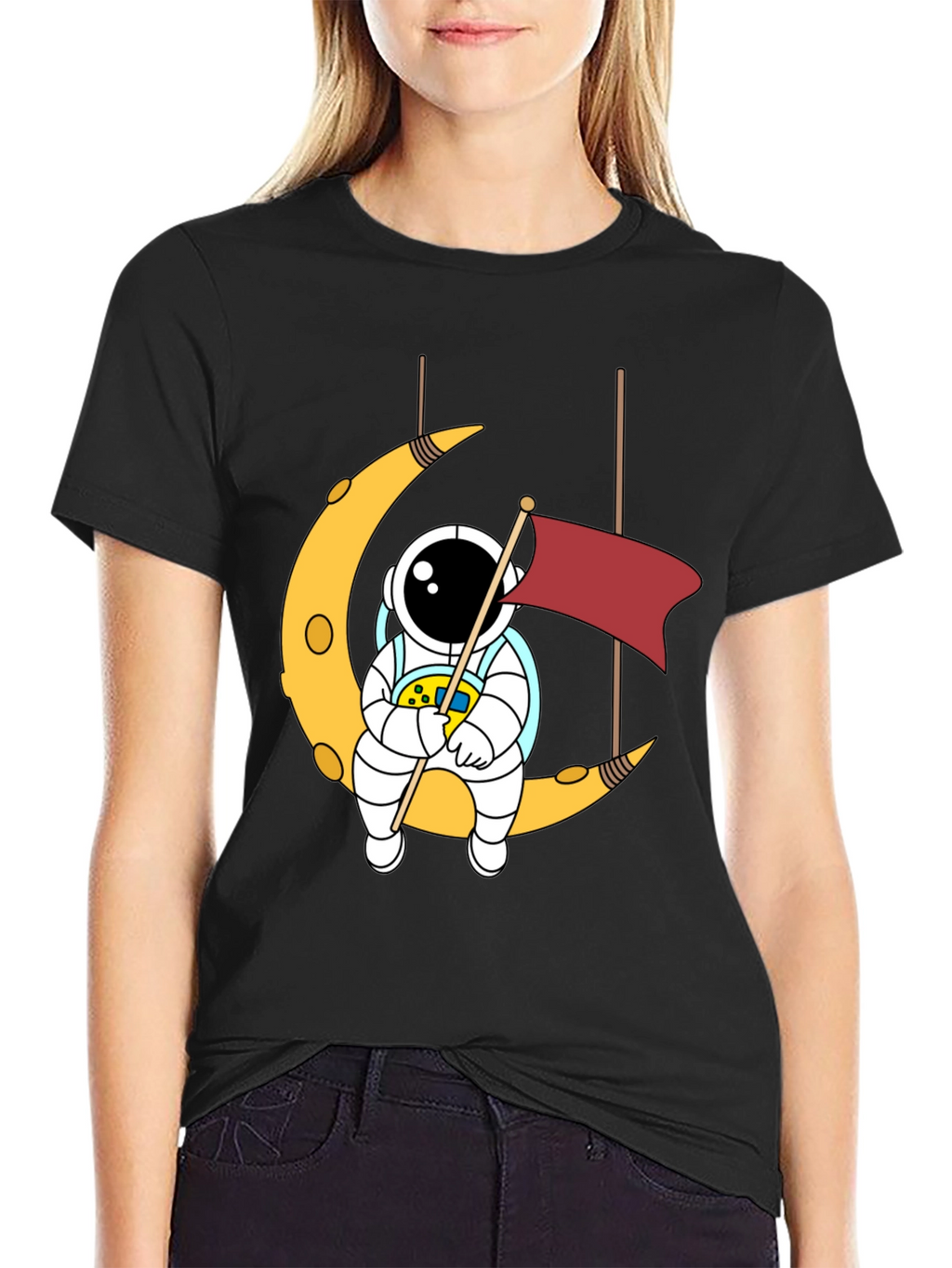 Astronaut Moon Swing Graphic T-Shirt