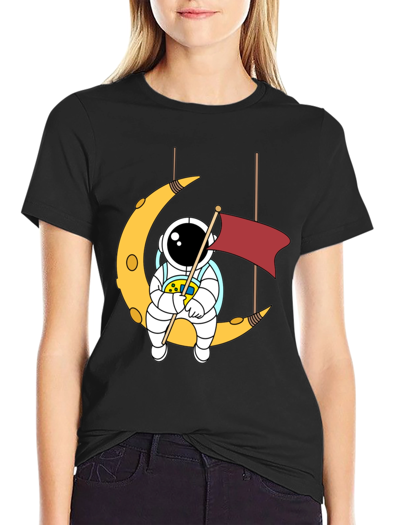 Astronaut Moon Swing Graphic T-Shirt