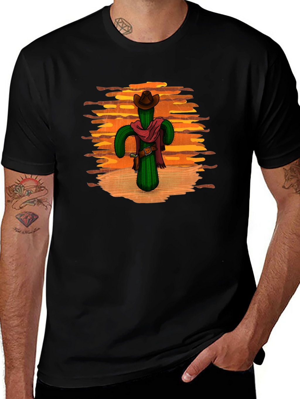 Cactus Cowboy Black T-Shirt