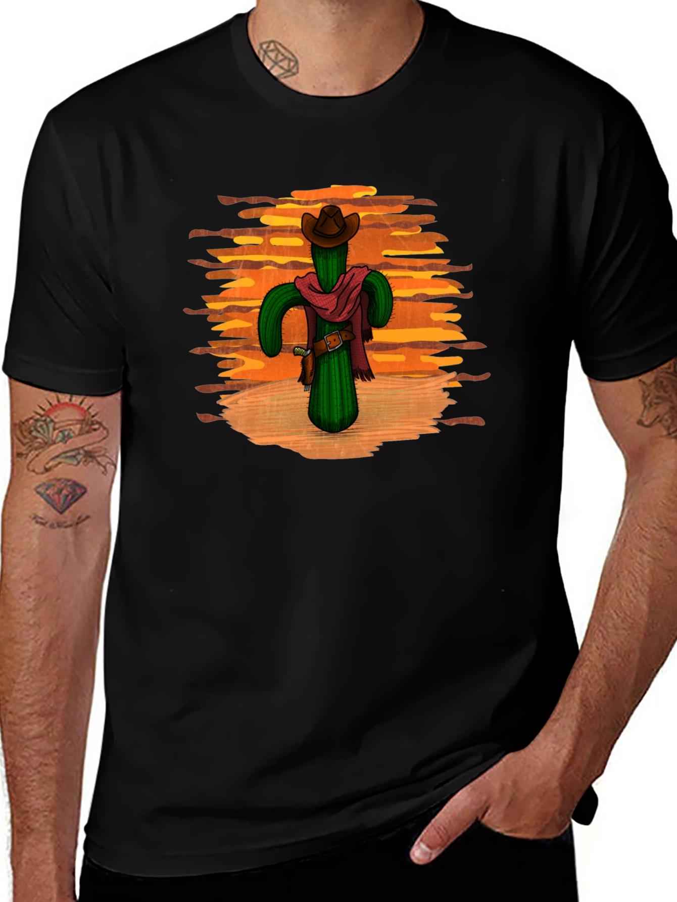 Cactus Cowboy Black T-Shirt