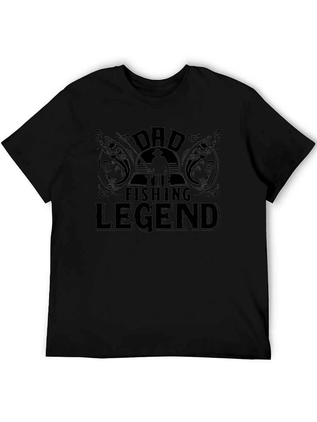 Dad the Fishing Legend Black T-Shirt