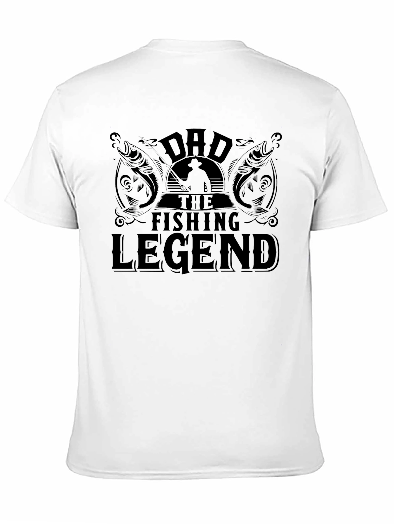Dad the Fishing Legend Black T-Shirt