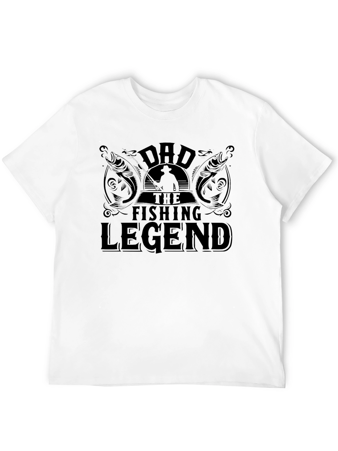 Dad the Fishing Legend Black T-Shirt