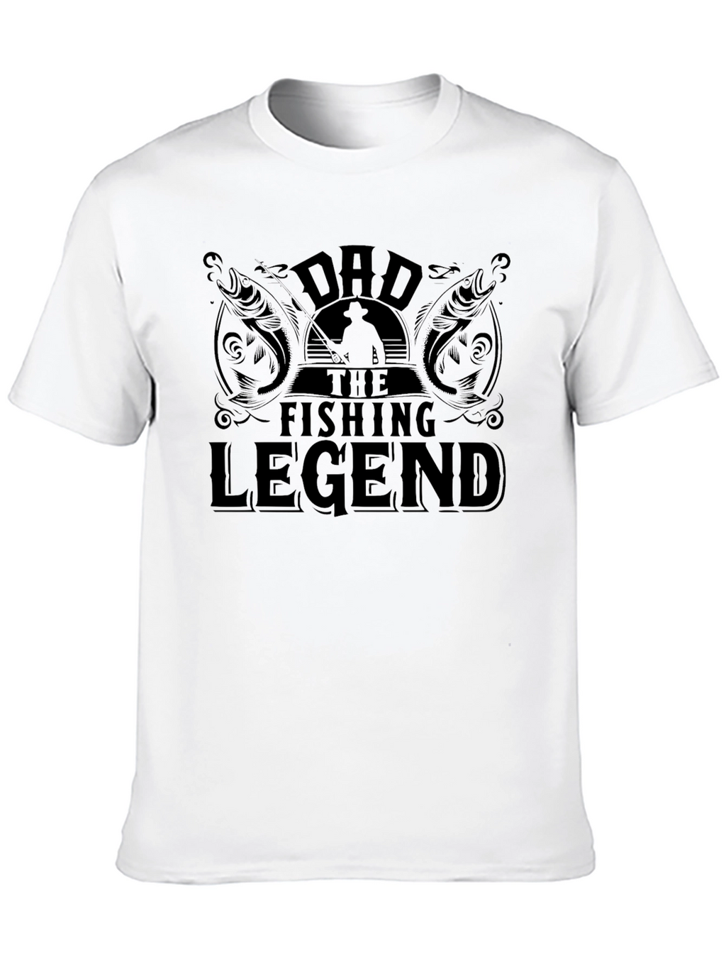 Dad the Fishing Legend Black T-Shirt