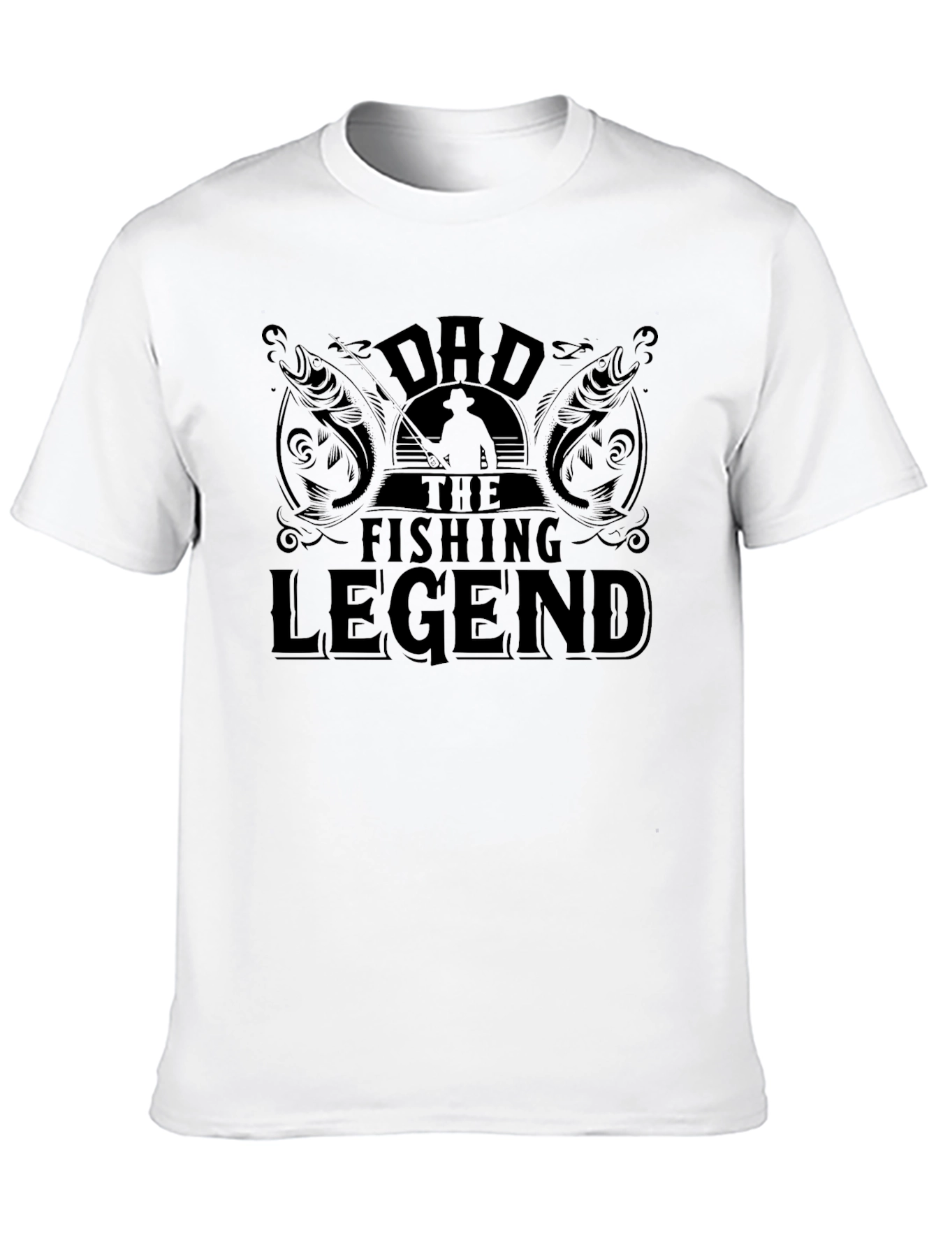 Dad the Fishing Legend Black T-Shirt