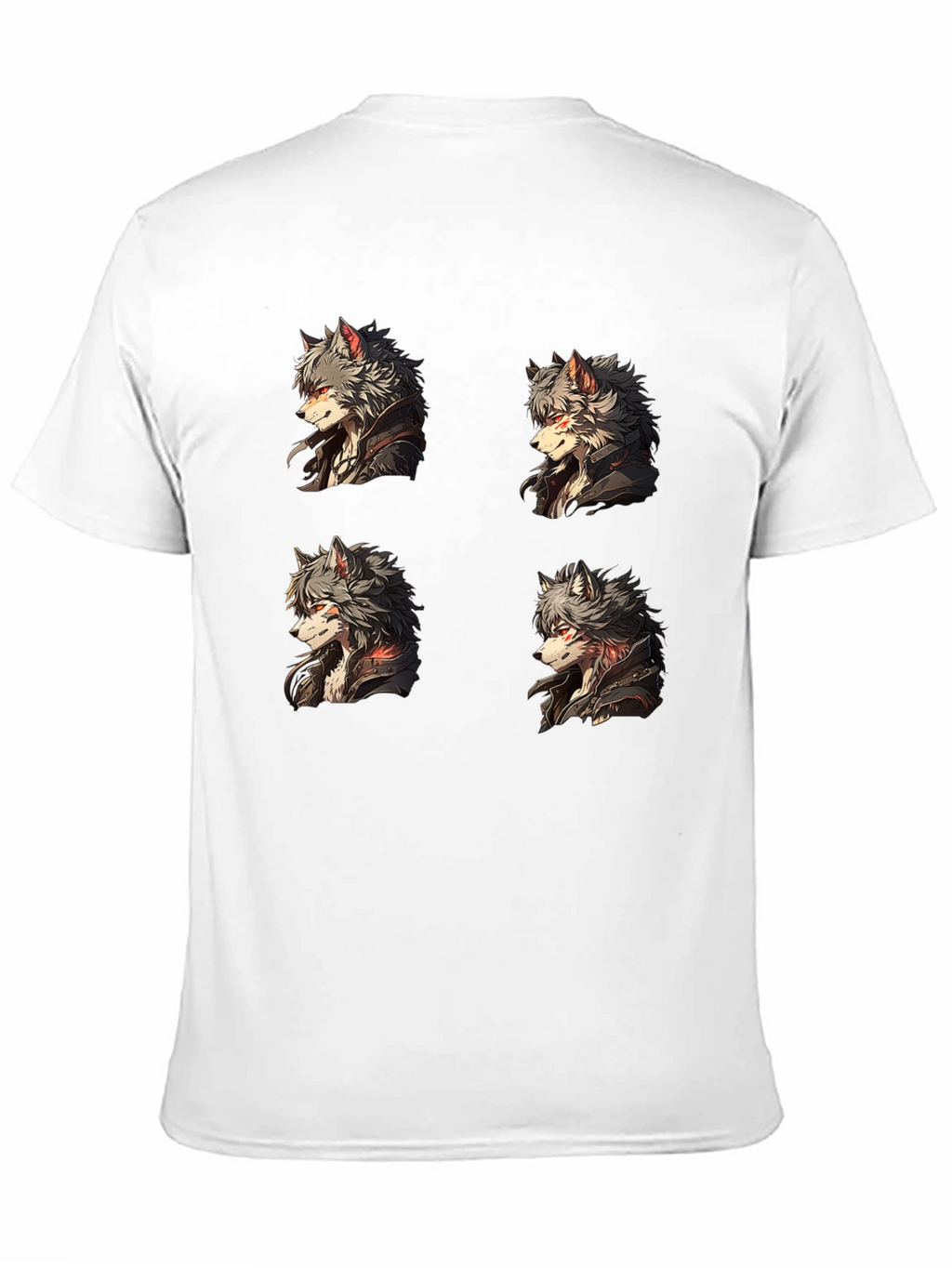 Anime Wolf Portrait Black Graphic Tee