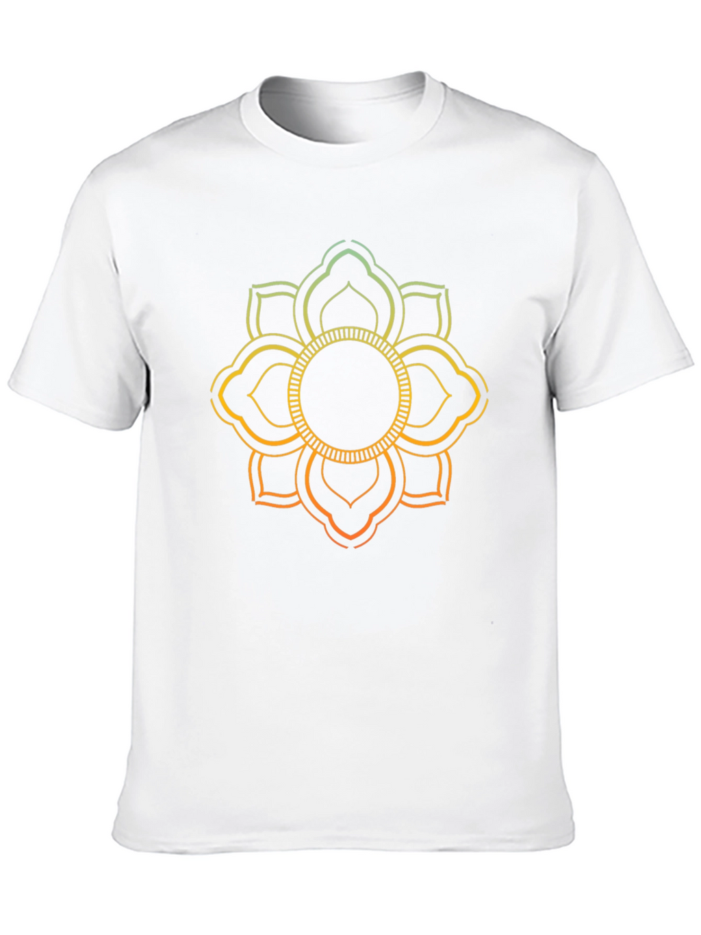 Lotus Mandala Graphic Print Black T-Shirt